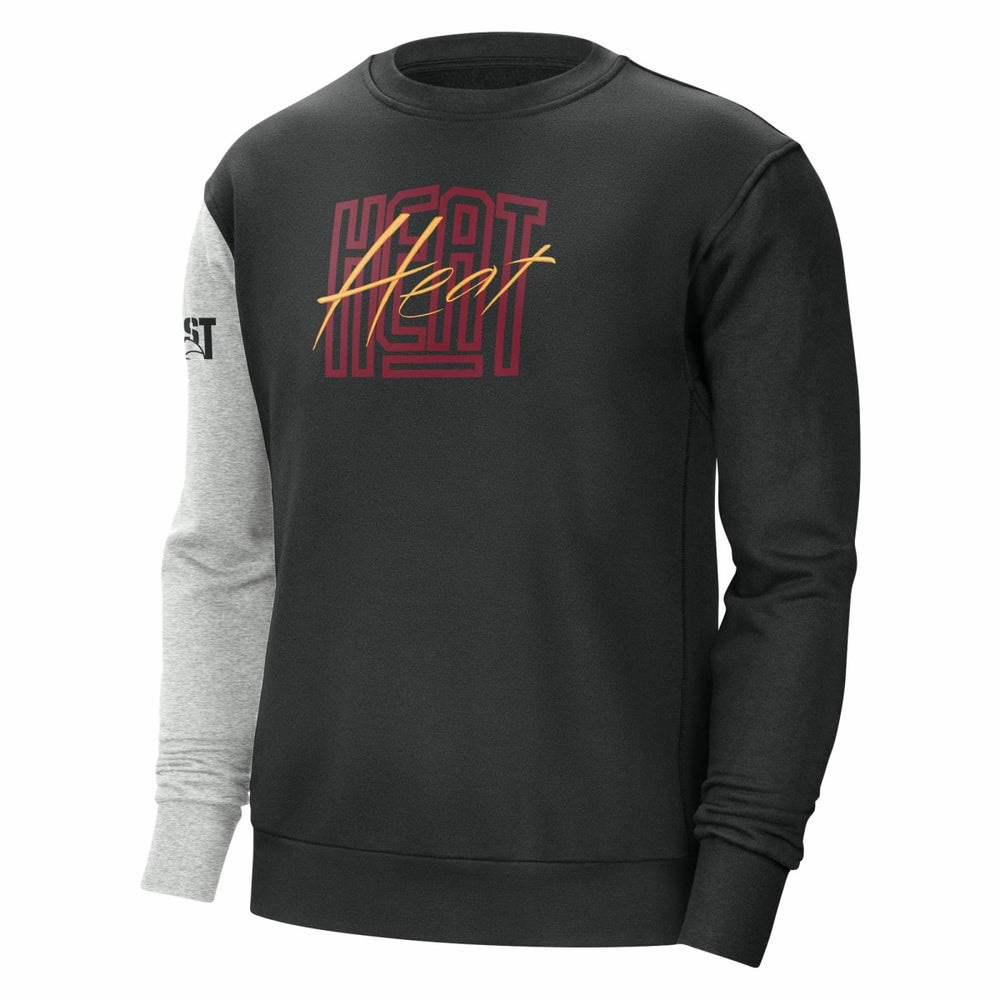 Miami Heat Courtside Versus Force & Flight Pullover Sweatshirt Black/Heather Gray