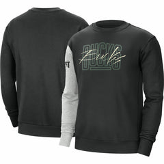 Milwaukee Bucks Courtside Versus Force & Flight Pullover Sweatshirt Black/Heather Gray
