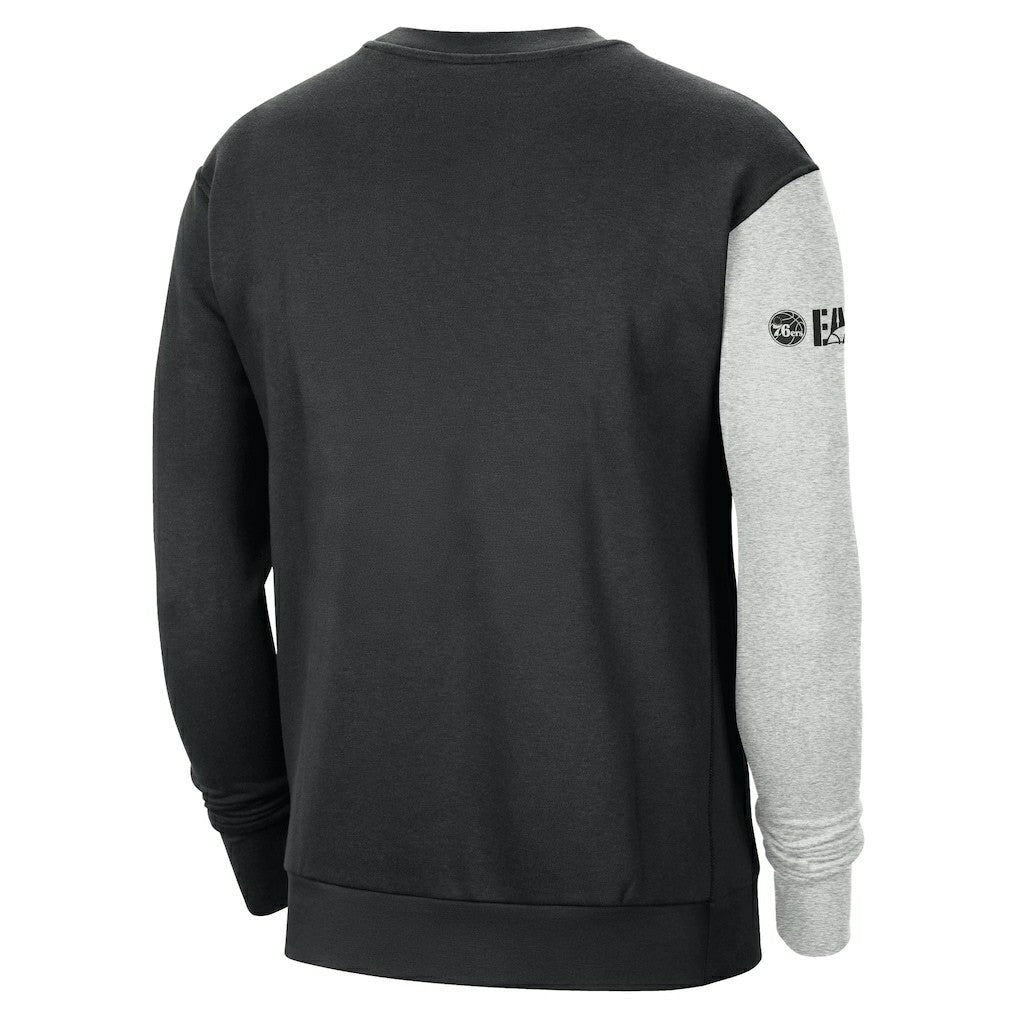 Philadelphia 76ers Courtside Versus Force & Flight Pullover Sweatshirt Black/Heather Gray