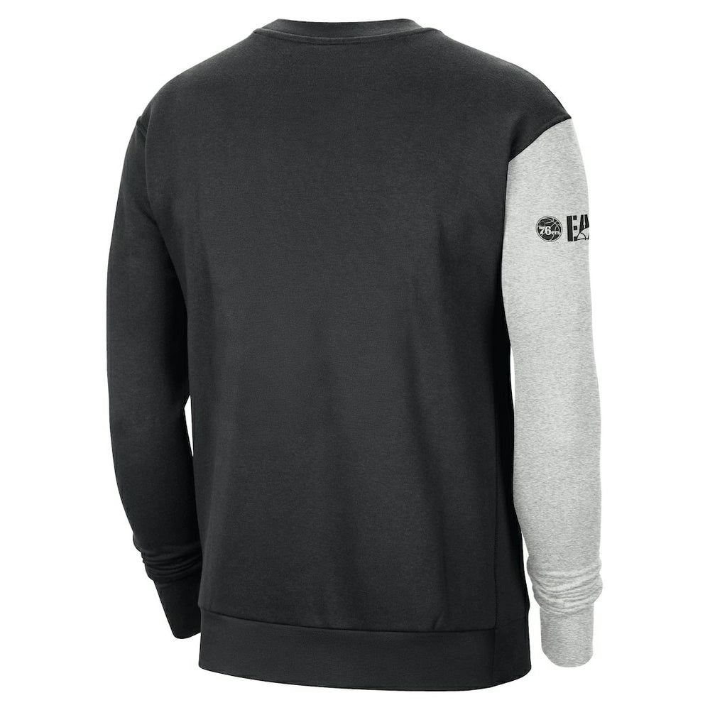 Philadelphia 76ers Courtside Versus Force & Flight Pullover Sweatshirt Black/Heather Gray