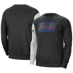 New York Knicks Courtside Versus Force & Flight Pullover Sweatshirt Black/Heather Gray