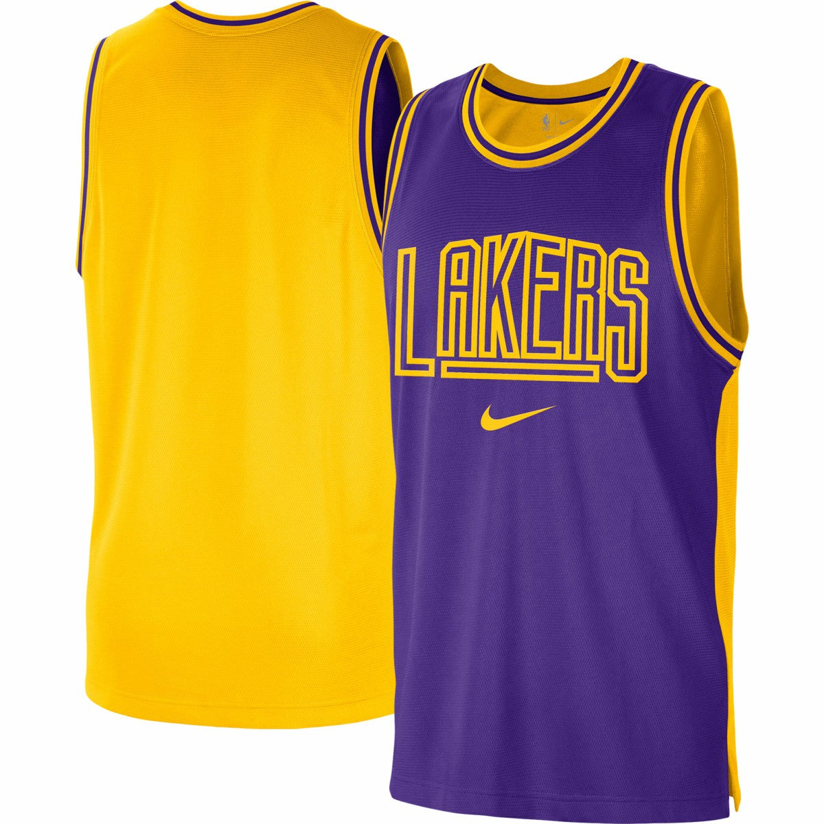Los Angeles Lakers Courtside Versus Force Split DNA Performance Mesh Tank Top Purple/Gold