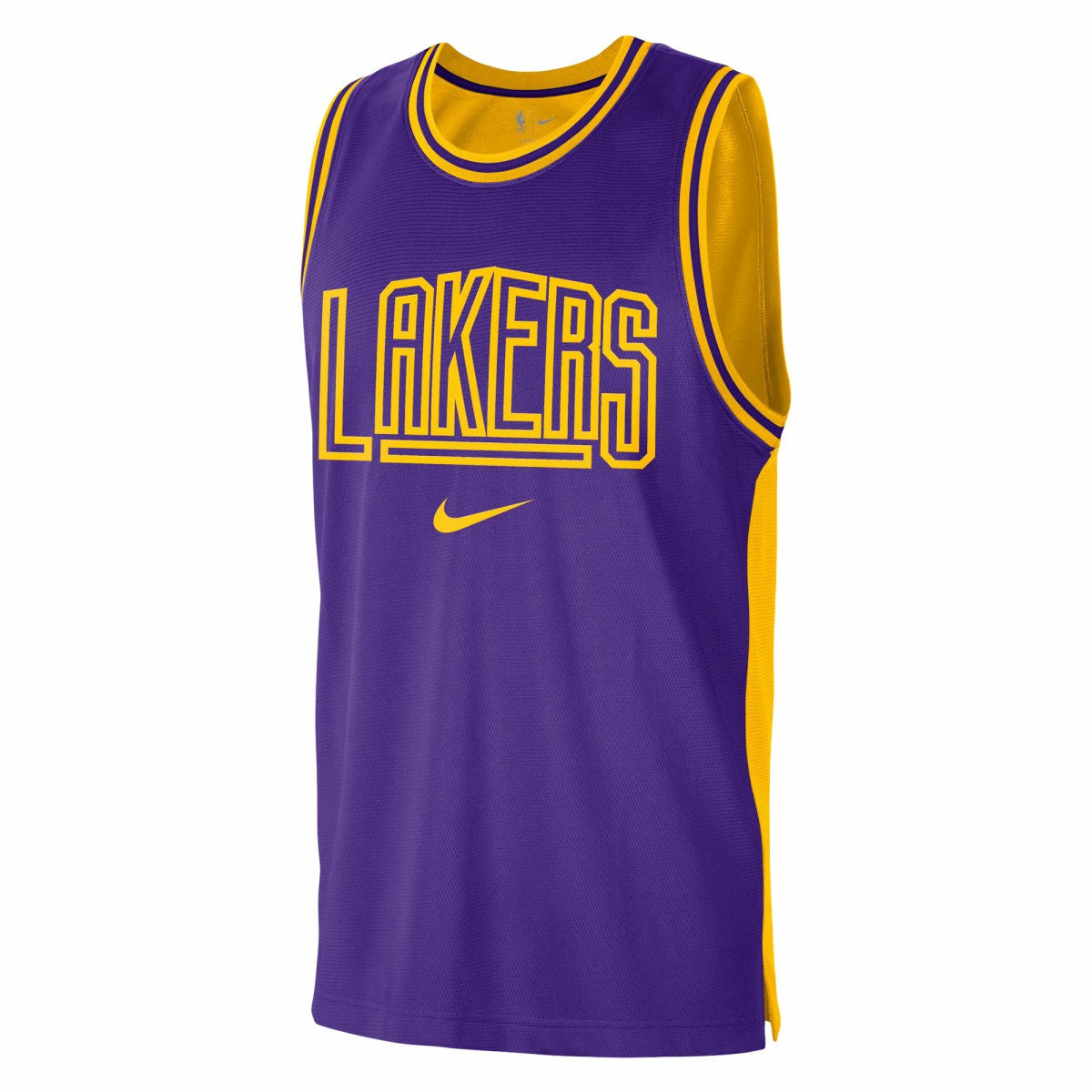 Los Angeles Lakers Courtside Versus Force Split DNA Performance Mesh Tank Top Purple/Gold