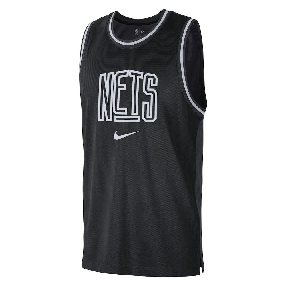 Brooklyn Nets Courtside Versus Force Split DNA Performance Mesh Tank Top Black/Anthracite