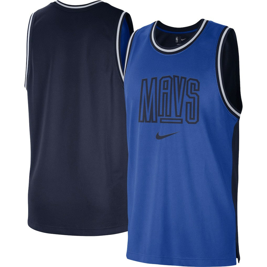 Dallas Mavericks Courtside Versus Force Split DNA Performance Mesh Tank Top Blue/Navy