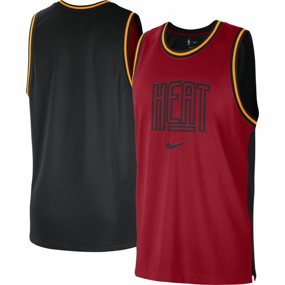 Miami Heat Courtside Versus Force Split DNA Performance Mesh Tank Top Red/Black