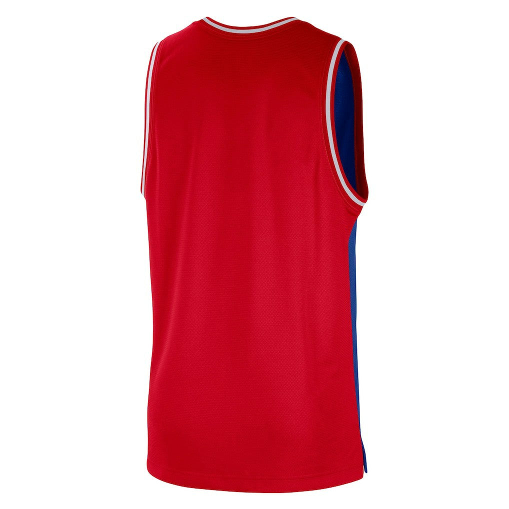 Philadelphia 76ers Courtside Versus Force Split DNA Performance Mesh Tank Top Royal/Red