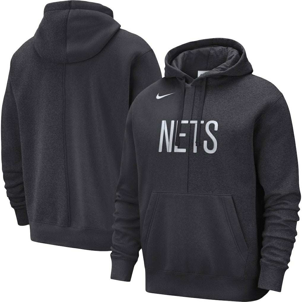 Brooklyn Nets Courtside Versus Stitch Split Pullover Hoodie Anthracite