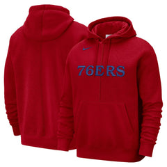 Philadelphia 76ers Courtside Versus Stitch Split Pullover Hoodie Red