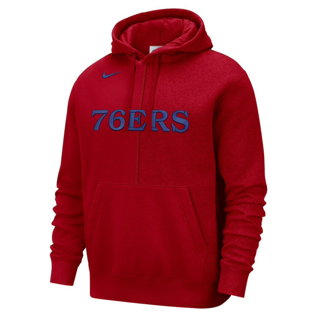 Philadelphia 76ers Courtside Versus Stitch Split Pullover Hoodie Red