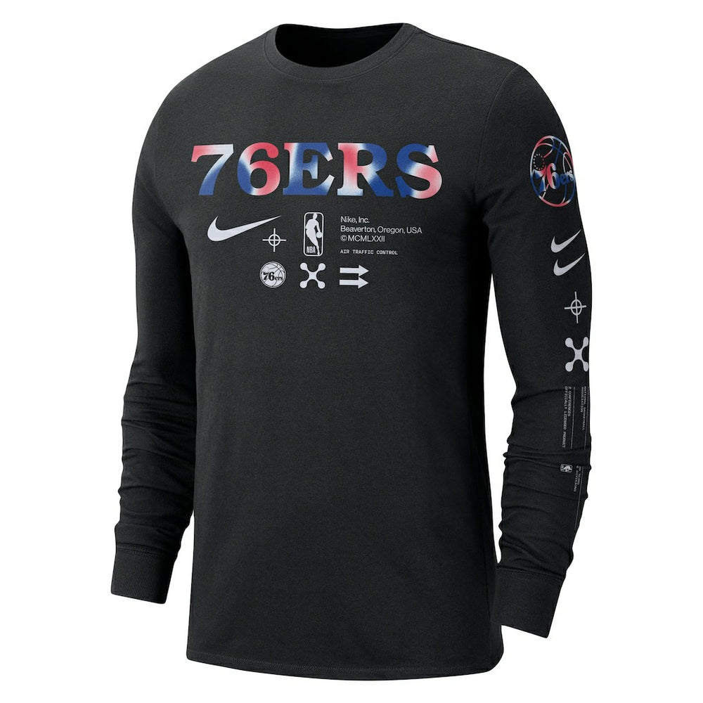 Philadelphia 76ers Essential Air Traffic Control Long Sleeve T-Shirt Black