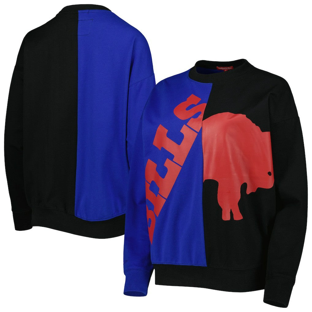 Buffalo Bills Women's Big Face Pullover Sweatshirt Royal/Black