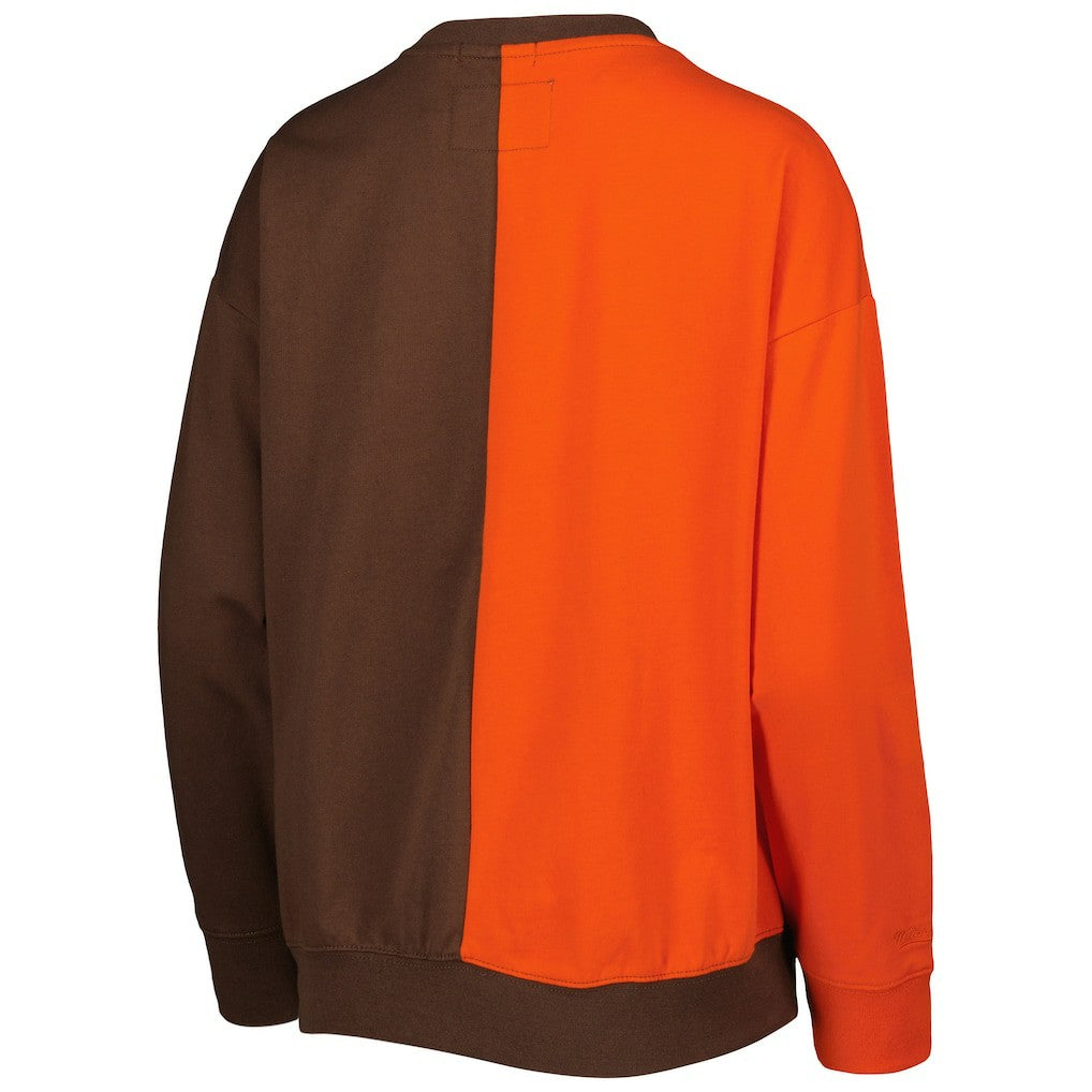 Cleveland Browns Women's Big Face Pullover Sweatshirt Orange/Brown