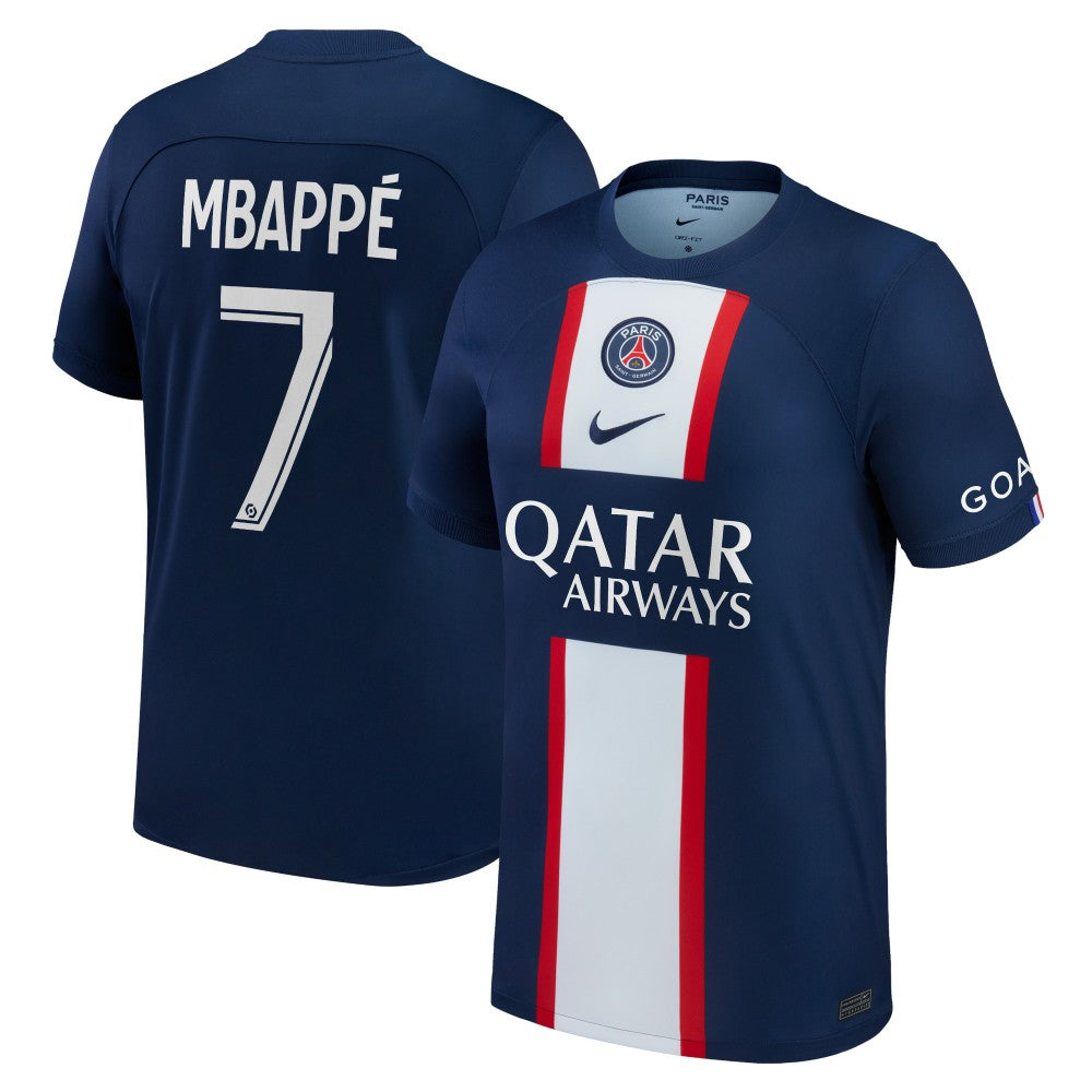 Kylian Mbappé Paris Saint-Germain 2022/23 Home Replica Player Jersey Blue shop