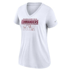 Washington Commanders Women's Hometown Collection Tri-Blend V-Neck T-Shirt White