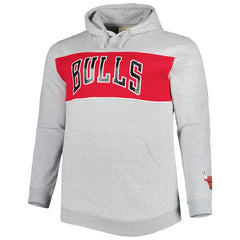 Chicago Bulls Big & Tall Wordmark Pullover Hoodie Heather Gray