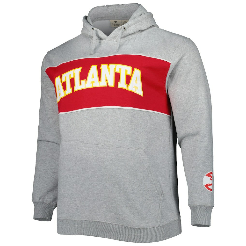 Atlanta Hawks Big & Tall Wordmark Pullover Hoodie Heather Gray