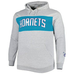 Charlotte Hornets Big & Tall Wordmark Pullover Hoodie Heather Gray