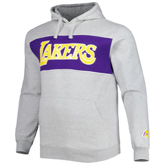 Los Angeles Lakers Big & Tall Wordmark Pullover Hoodie Heather Gray