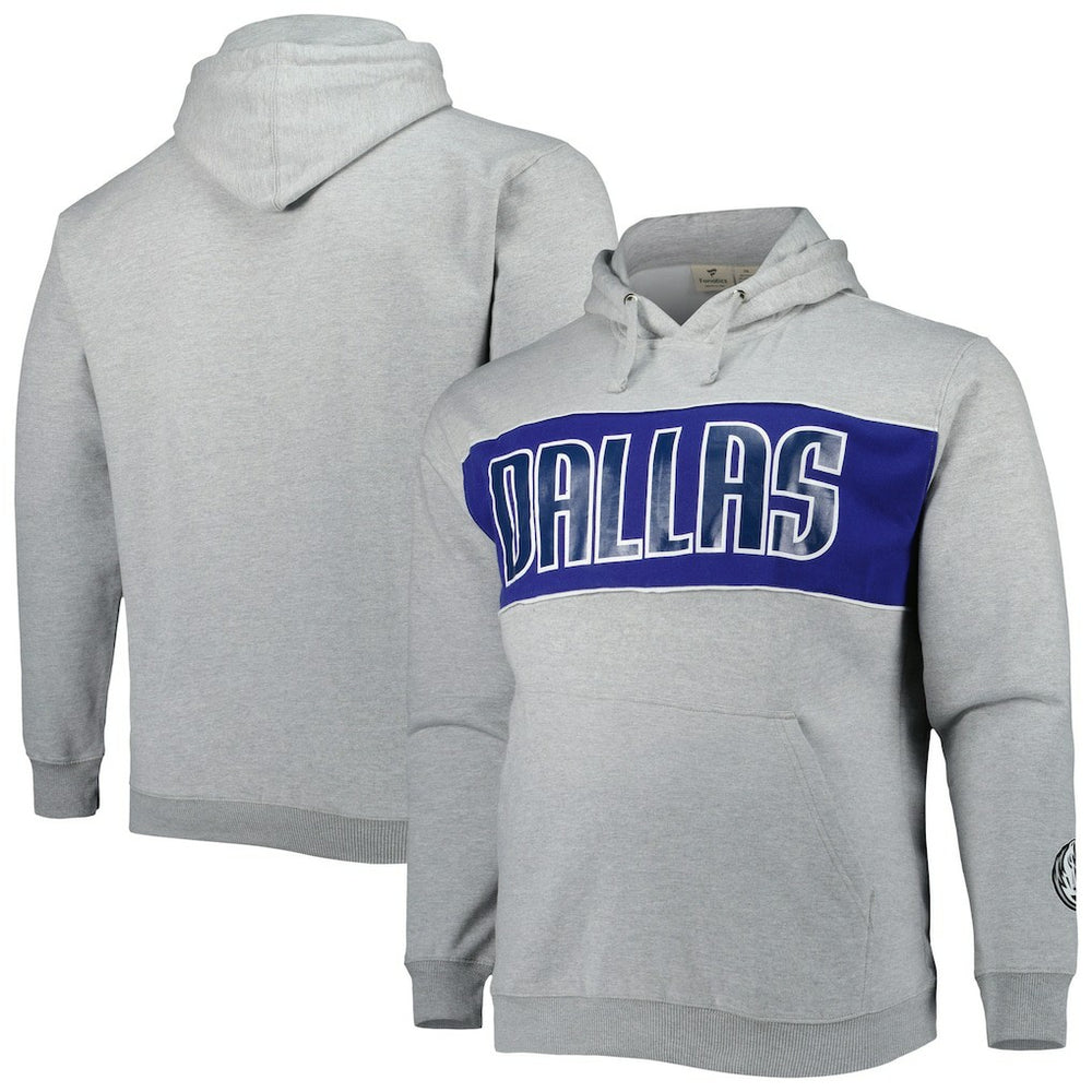 Dallas Mavericks Big & Tall Wordmark Pullover Hoodie Heather Gray