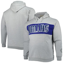 Dallas Mavericks Big & Tall Wordmark Pullover Hoodie Heather Gray