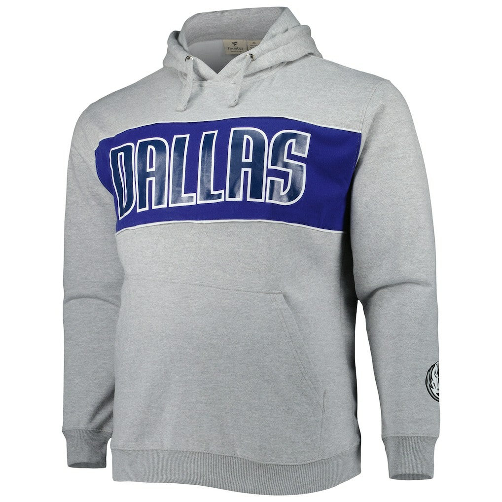 Dallas Mavericks Big & Tall Wordmark Pullover Hoodie Heather Gray