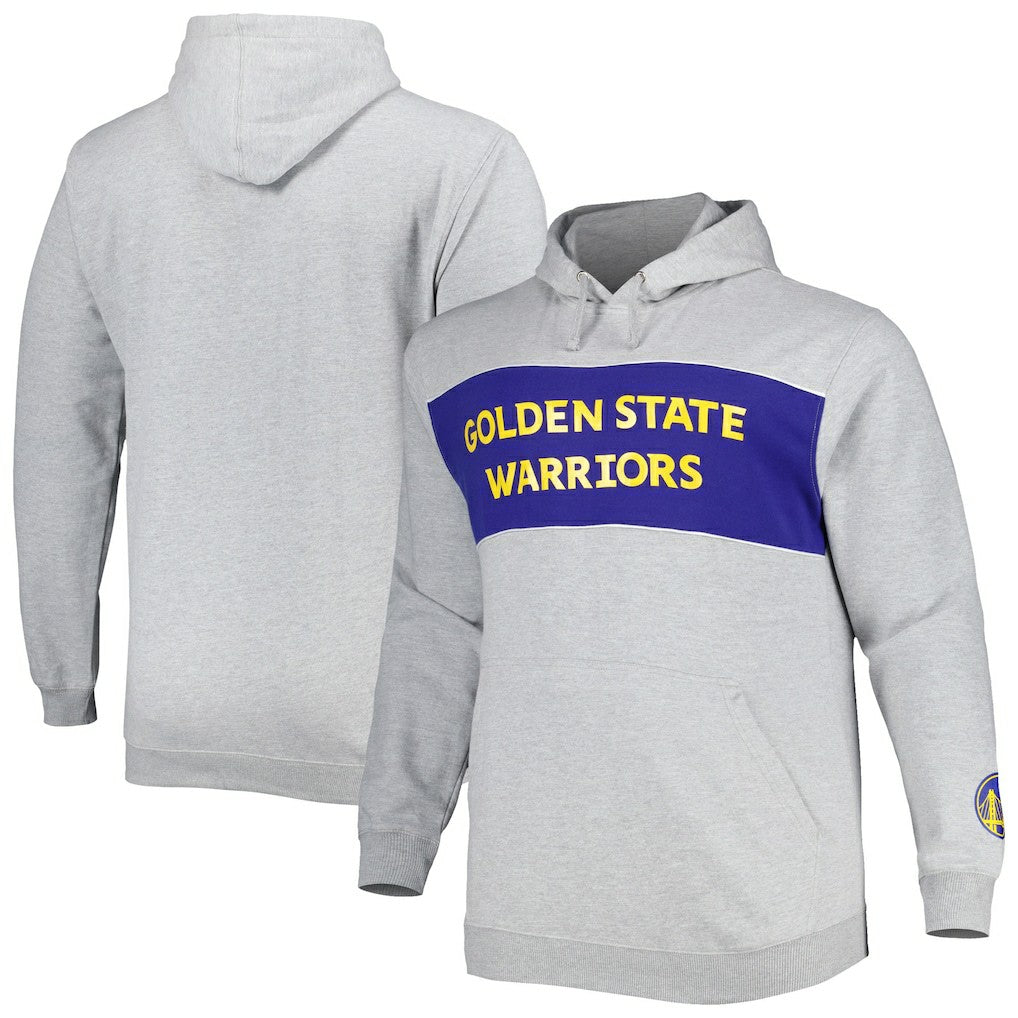 Golden State Warriors Big & Tall Wordmark Pullover Hoodie Heather Gray
