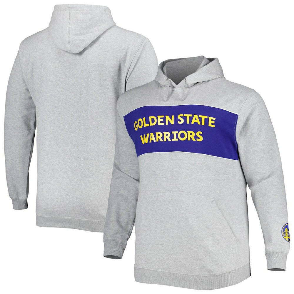 Golden State Warriors Big & Tall Wordmark Pullover Hoodie Heather Gray