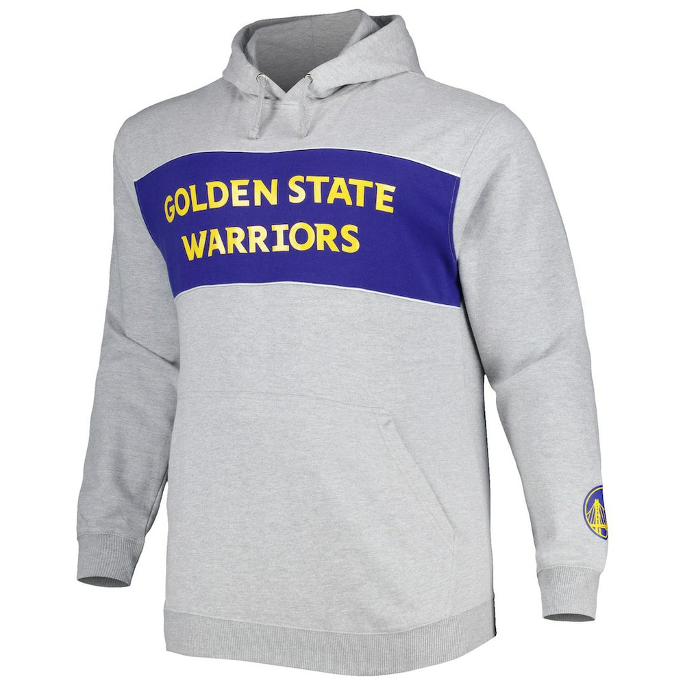 Golden State Warriors Big & Tall Wordmark Pullover Hoodie Heather Gray