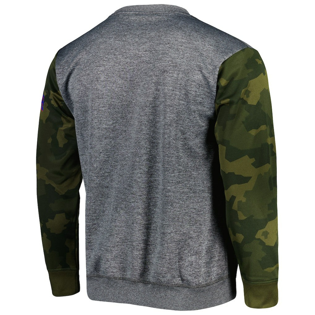 Philadelphia 76ers Camo Stitched Sweatshirt Heather Charcoal