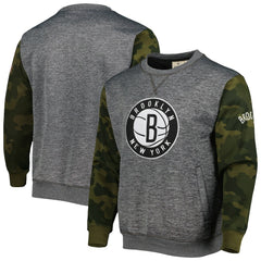 Brooklyn Nets Camo Stitched Sweatshirt Heather Charcoal