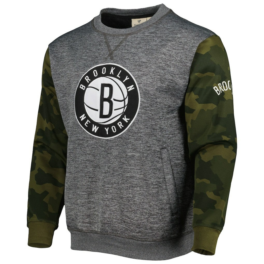 Brooklyn Nets Camo Stitched Sweatshirt Heather Charcoal