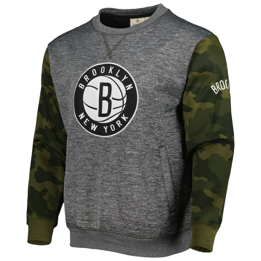 Brooklyn Nets Camo Stitched Sweatshirt Heather Charcoal