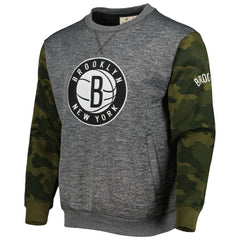 Brooklyn Nets Camo Stitched Sweatshirt Heather Charcoal