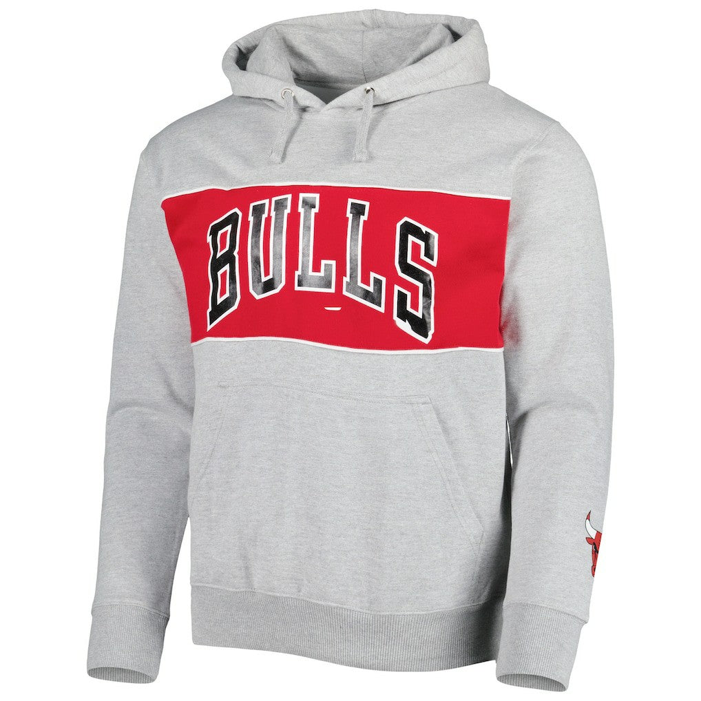 Chicago Bulls Wordmark French Terry Pullover Hoodie Heather Gray