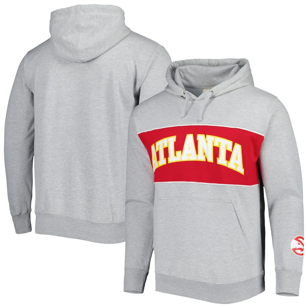 Atlanta Hawks Wordmark French Terry Pullover Hoodie Heather Gray