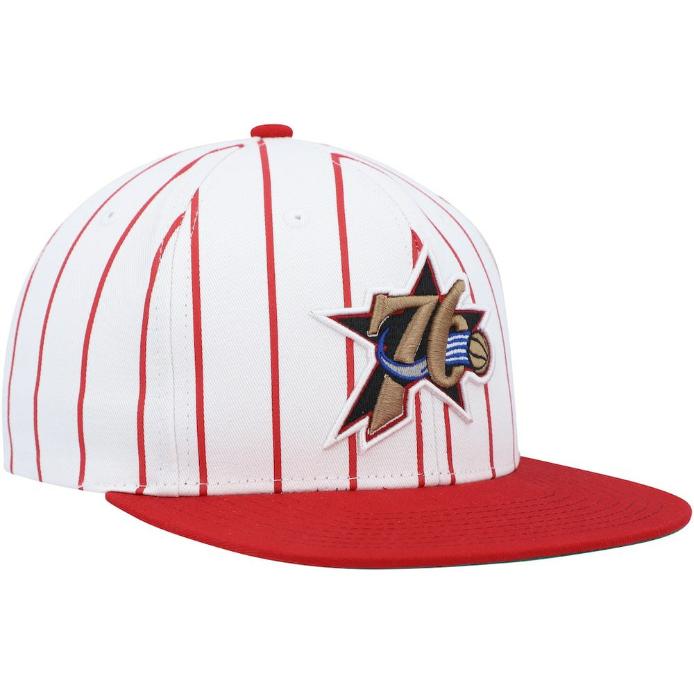 Philadelphia 76ers Hardwood Classics Pinstripe Snapback Hat White