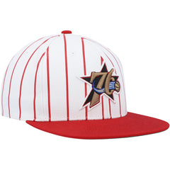 Philadelphia 76ers Hardwood Classics Pinstripe Snapback Hat White