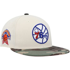 Philadelphia 76ers Hardwood Classics 1976 NBA All-Star Game Off White Camo Fitted Hat Cream/Camo