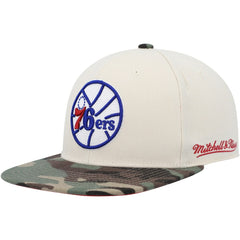 Philadelphia 76ers Hardwood Classics 1976 NBA All-Star Game Off White Camo Fitted Hat Cream/Camo