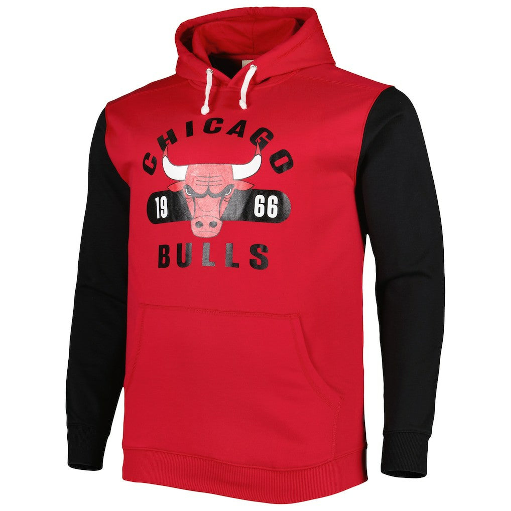 Chicago Bulls Big & Tall Bold Attack Pullover Hoodie Red/Black