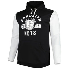 Brooklyn Nets Big & Tall Bold Attack Pullover Hoodie Black/White