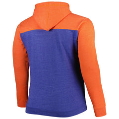 New York Knicks Big & Tall Down and Distance Full-Zip Hoodie Heathered Blue/Heathered Orange