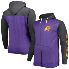 Phoenix Suns Big & Tall Down and Distance Full-Zip Hoodie Purple/Heathered Black