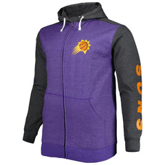 Phoenix Suns Big & Tall Down and Distance Full-Zip Hoodie Purple/Heathered Black