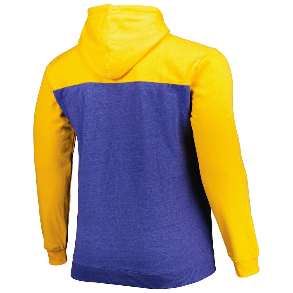Golden State Warriors Big & Tall Down and Distance Full-Zip Hoodie Royal/Gold