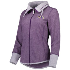 Baltimore Ravens Women's Sport Sun Fade Full-Zip Sweatshirt Heathered Purple