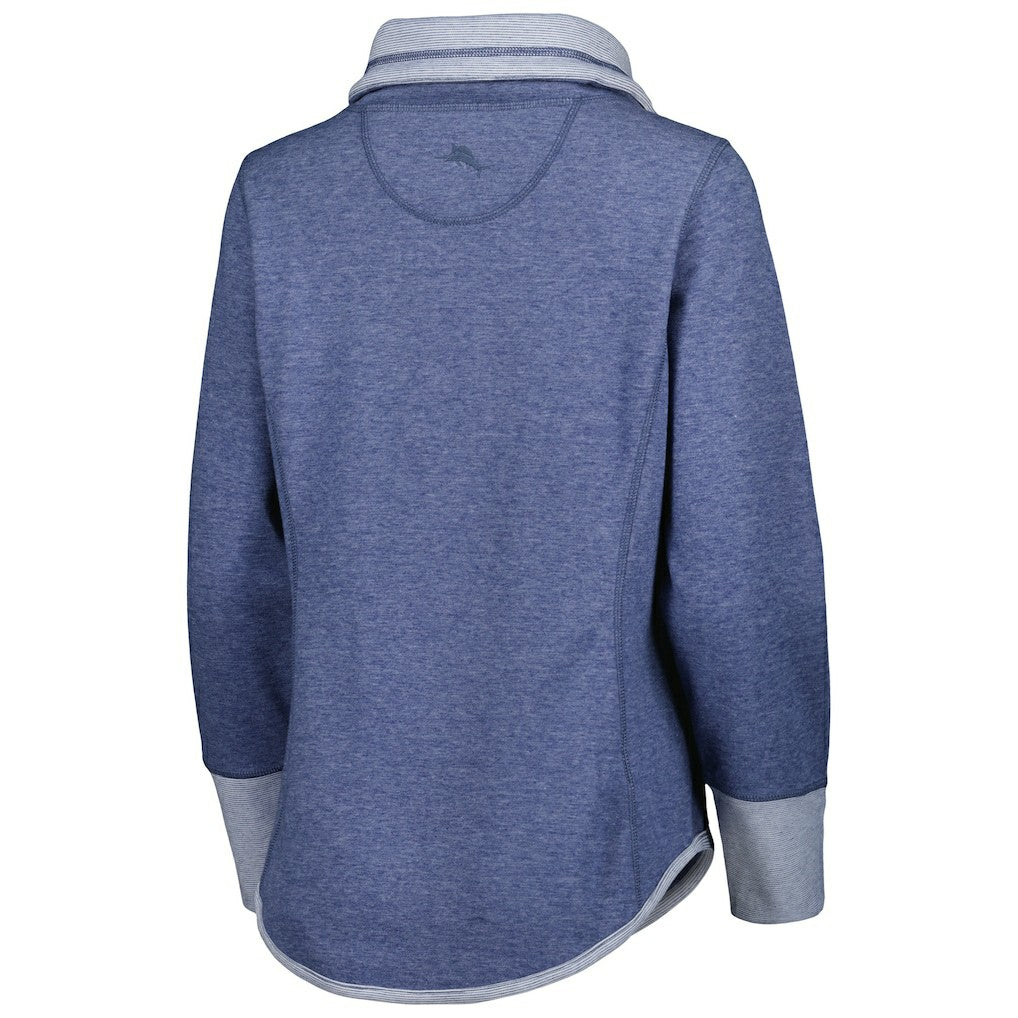 Buffalo Bills Women's Sport Sun Fade Full-Zip Sweatshirt Heathered Royal