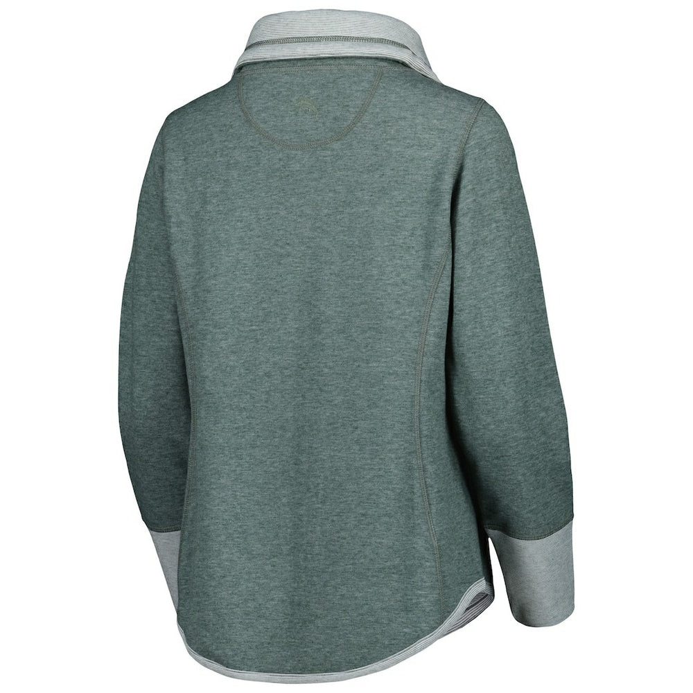 Green Bay Packers Women's Sport Sun Fade Full-Zip Sweatshirt Heathered Green