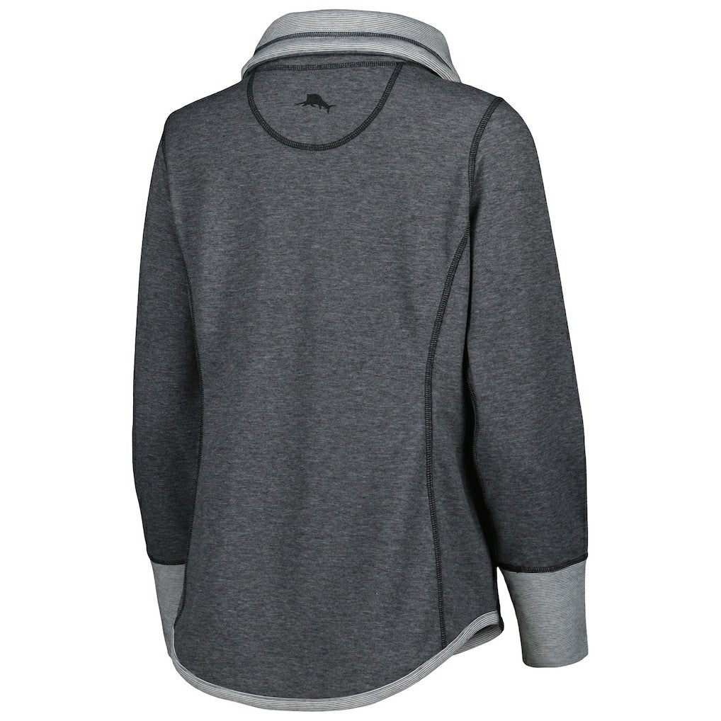 Pittsburgh Steelers Women's Sport Sun Fade Full-Zip Sweatshirt Heathered Black